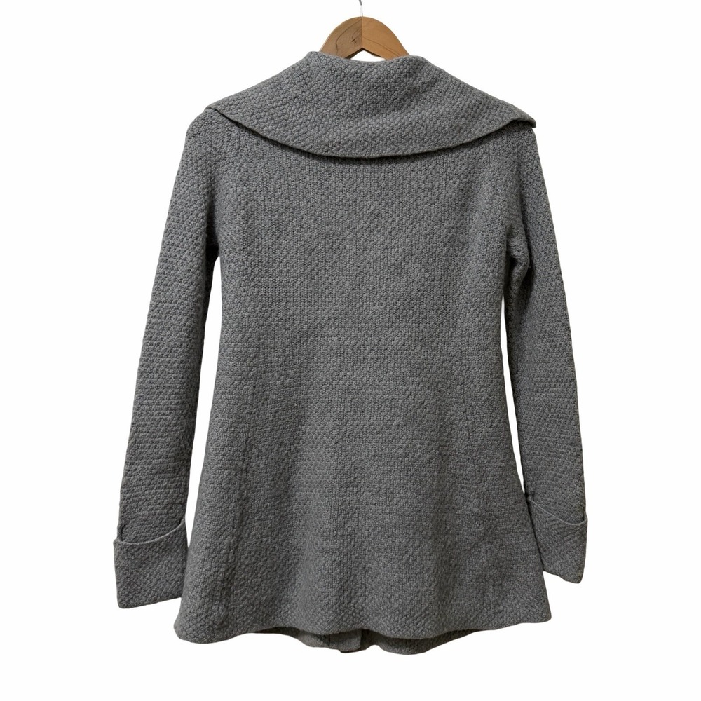 Patagonia Womens Merino Wool Long Spread Collar Cardigan Size M Gray Turtleneck - Picture 2 of 7